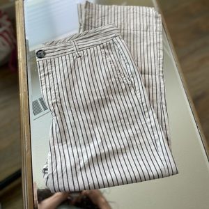 Mid rise cropped striped pants